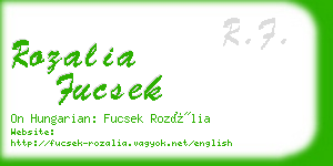 rozalia fucsek business card